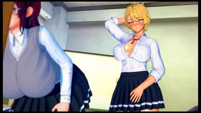 futa s world of ntr [ futanari hentai game pornplay ] ep.3 library rough fuck !