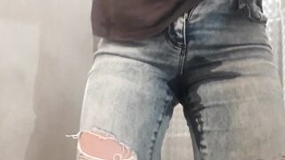 Compilation 8 Videos of My Wetting Jeans and Leggings plus High Heels