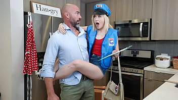 Tiny Delivery Girl Fucked By Big Cock Customer To Keep Her Job