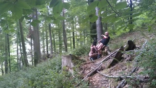 Slut wife in Bunny mask dehumanized herself outdoors