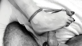 Kinktober Day 21 - Foot Kink: Tied up Oily Feet Fucked - Cum on Her Little Toes: Bdsmlovers91