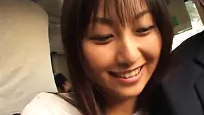 Seductive Japanese Babe Gives Handjob To Businessman During Bus Ride