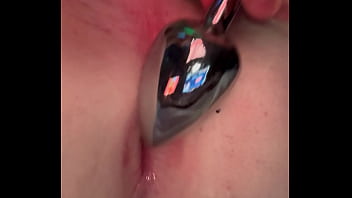Stretching my wet pink boy pussy (big buttplug)
