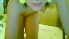 Cute and funny punk teen chick gets naked on the webcam