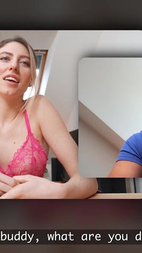 CUCK4K. A morning video call turns into Cheating right in front of her Boyfriend   Clip 2