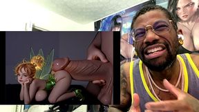 thicc fat ass tinkerbell uses her booty to rub a huge cock, ai generated