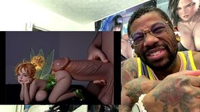 thicc fat ass tinkerbell uses her booty to rub a huge cock, ai generated