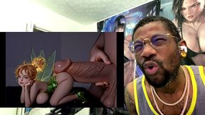 thicc fat ass tinkerbell uses her booty to rub a huge cock, ai generated