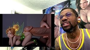 thicc fat ass tinkerbell uses her booty to rub a huge cock, ai generated