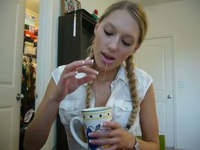 This hot blonde webcam model loves to tempt and tease me with her hot cleavage