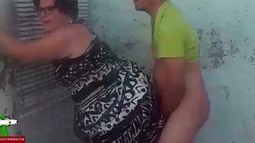 Fucking in the Old Patio: Fat Pussy Masturbation