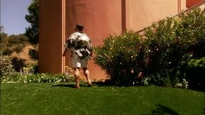 Brunette Milf with big tit rides a big dick in the garden