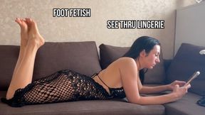 See-Thru Lingerie Dress & Foot Tease