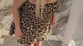 Giantess goddess WinnieLouxo Crushes a Ford Mustang GT350 in gold wedges with painted toenails full body view plus box of broken cars stomping