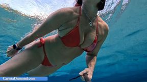 Carissa in the spring in a teeny weenie bikini with breast exposure