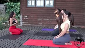 Yoga Class Turns into BBC Foursome Trukait and Yoga Goddess