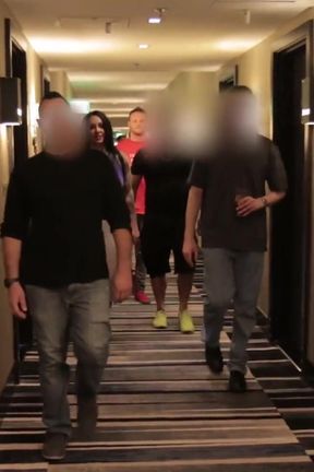 Ashton gets ready for Vegas gangbang with interview