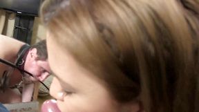 Slave must watch mistress blowing another cock