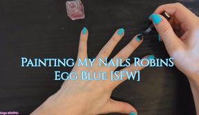 Painting My Nails Robin Egg Blue [SFW]