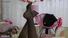 Black Nylons Foot Teasing & Footplay - Sheer Stockings, Soles and Slow Tease