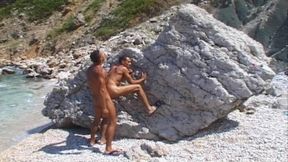 I Am a Barely Legal Twink and I Get Pounded Anal by My Hung Lover on the Beach and Take Cum