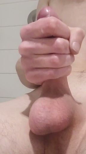 Jerking off in the public washroom!   Clip 1