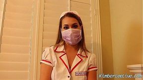 Latex-gloved Nurse Kimber Lee Jerks You Off!