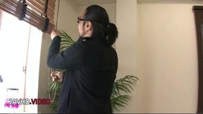 Jav star Akina Hara blows him rough before a horny creampie orgasm
