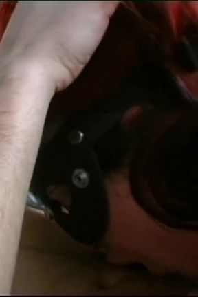 Busty Masked Redhead MILF Fucked and Cumshot in Mouth by Big Amateur Cock