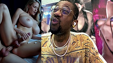 Beautiful Big Breast Transgender Milf Cums Thicc Hard Nut All Over Her Leg While She Gets Anal Fucked From Behind, AI Generated