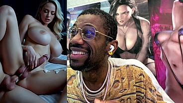 Beautiful Big Breast Transgender Milf Cums Thicc Hard Nut All Over Her Leg While She Gets Anal Fucked From Behind, AI Generated