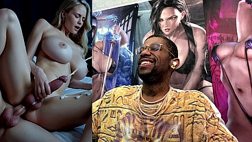 Beautiful Big Breast Transgender Milf Cums Thicc Hard Nut All Over Her Leg While She Gets Anal Fucked From Behind, AI Generated