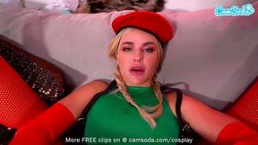 Camsoda Big Ass Blonde Cosplay As Cammy Street Fighter Has Wild Masturbation