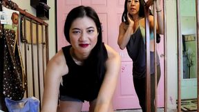 2 asian women change your messy abdl adult diaper
