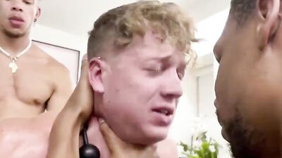 Three Tribal Chiefs with 10-inch cocks fucking virgin bitch