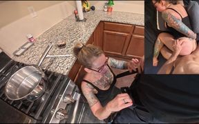 Fucking Your Busty Stepm in the Kitchen. Rough Creampie