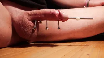Young Gay Amateur Inserts Metal Rod into Cock and Cums Hard