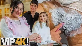 VIP4K. Hot bathroom sex after shaving a hairy pussy between mature slut and skilled cock