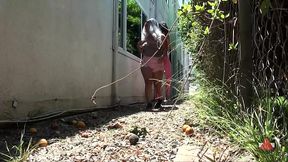 Peeping on my friend through the window