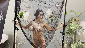 Monika Fox Naked With Flowers Behind A Veil!
