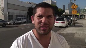 Shaved head latino gangster seduces straight dude