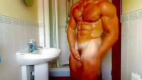 Adam Charlton nude shower posing