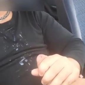 Biggest cumshot in car