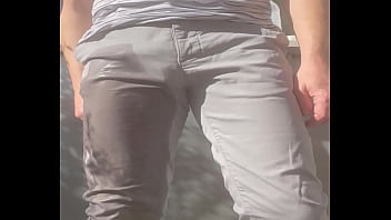 Guy self-pissing (in his trousers) - peeing myself
