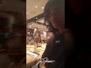 This handsome boy pisses pee in a public urinal in a crowded restaurant. Jon Arteen gay porn video