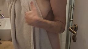 After Shower Shione Cooper Oiled Legs and Take Care about my Body Skin