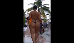 big fat ass milf in tiny black bikini