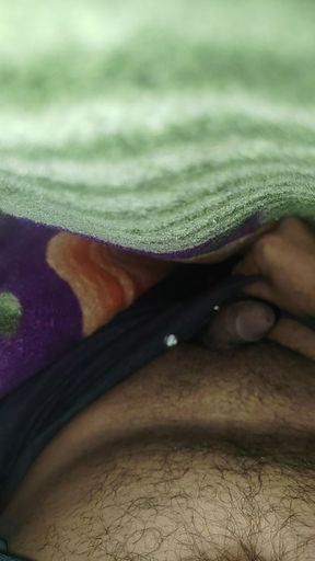Handsome guy masturbating