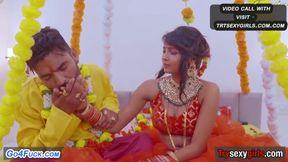 Newlyweds ignite fiery passion on their first sultry night