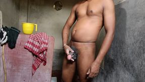 Indian Desi Boy Masturbation in Shop at Bathroom